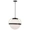 Nuvo Lakeshore 1-Light Medium Pendant Matte Black & Natural Brass White Opal Glass 60/7774 - alternate 6